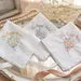 Embroidered Wedding Handkerchief, Personalized Happy Tears Bridal Hankie, Custom Flower Gift for Bride, Mother of the Bride Groom Keepsake