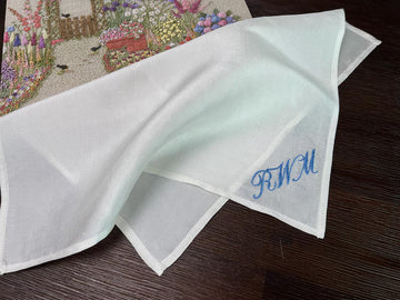 Personalized Embroidered Handwritten Silk Handkerchief, Wedding Handkerchief, Linen Embroidered Handkerchief, Keepsake with Your Handwriting