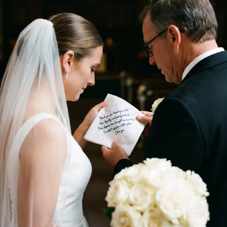 Custom Handkerchief Personalized Embroidered Handkerchief - Fathers Day Gift for Dad Wedding Gift for Mom