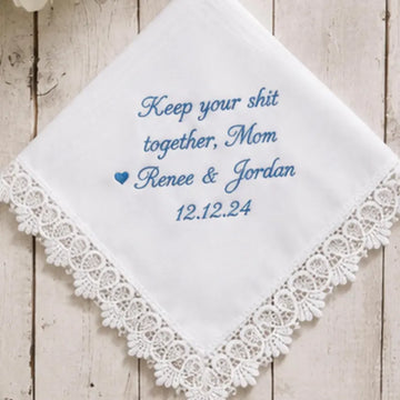 Personalized Embroidered Handkerchiefs, Custom Wedding Keepsake, Wedding Hankie, Bridesmaid Proposal Gift
