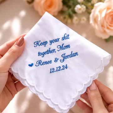 Personalized Embroidered Wedding Handkerchief, Hankies for Wedding, Bridal Keepsake Gift, Pocket Square