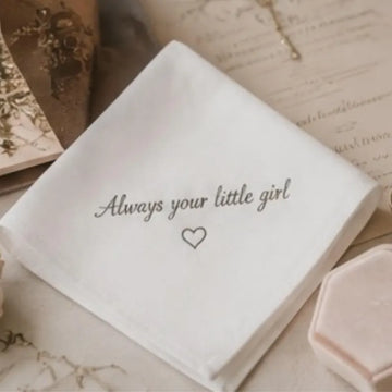 Embroidered Wedding Handkerchief For Father, Wedding Handkerchief for Dad, Keepsake Handkerchief, Lace Hanky