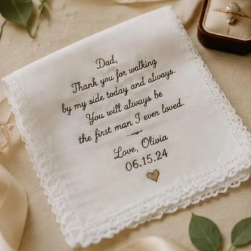 Wedding Handkerchief for Happy Tears, Custom Embroidered Wedding Hankies, Personalized Wedding Napkins, Pocket Square