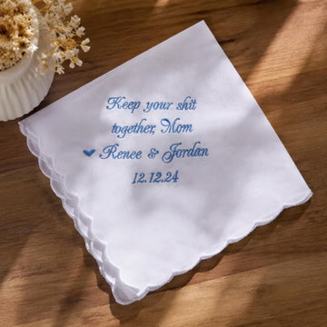 Custom Handkerchief, Embroidered Wedding Handkerchief, Bridal Keepsake Gift, Pocket Square, Embroidered Wedding Napkins